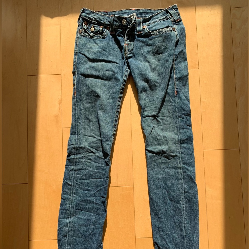 Authentic Vintage True Religion Stella Super T Low-Rise Blue Denim Jeans